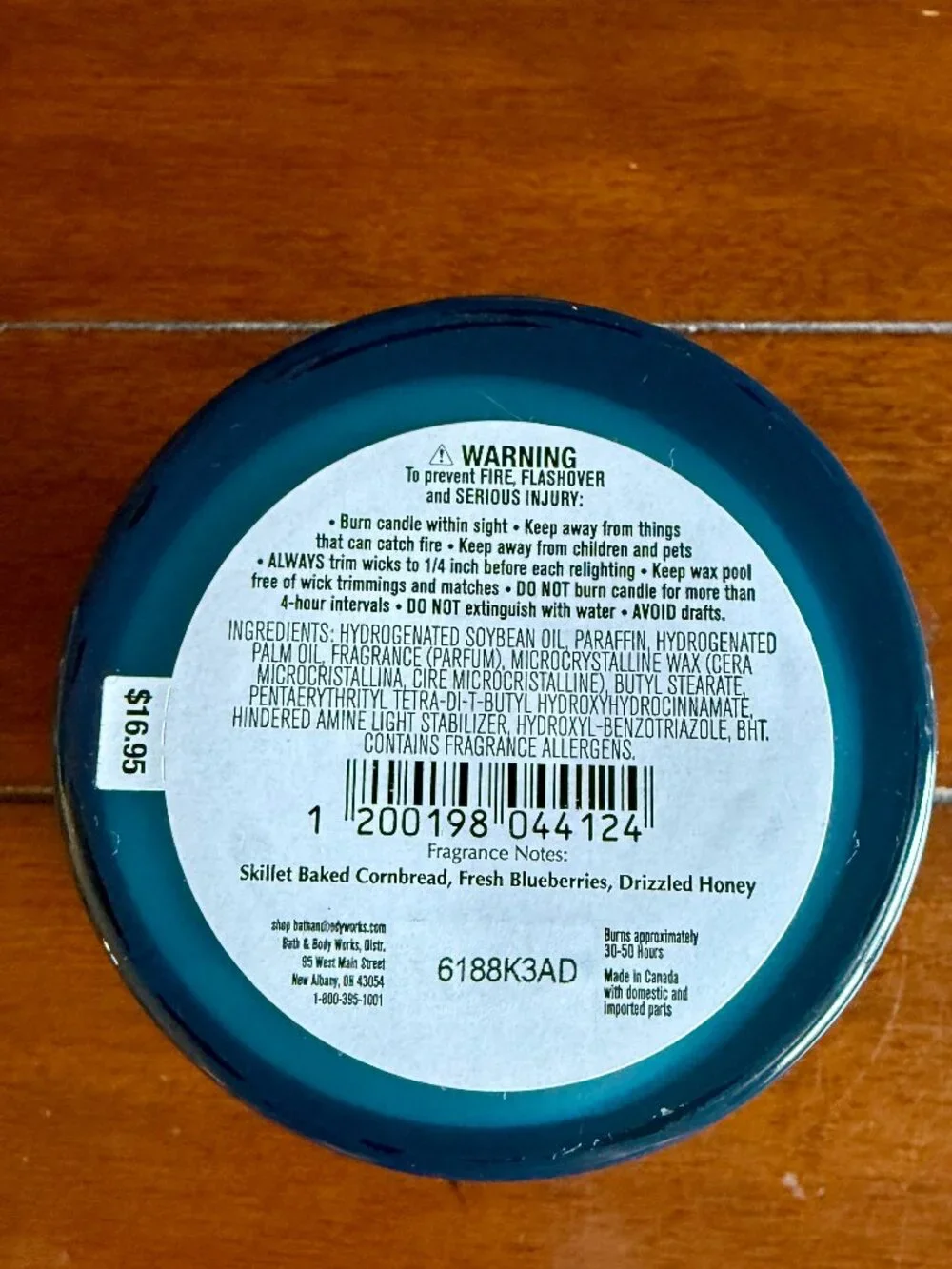 NEW BLUEBERRY CORNBREAD Single Wick Candle Bath & Body Works